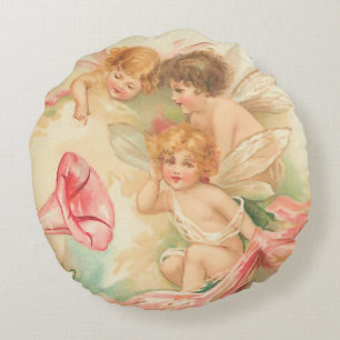 Coussins Ronds Ange de Saint-Valentin Vintage 1