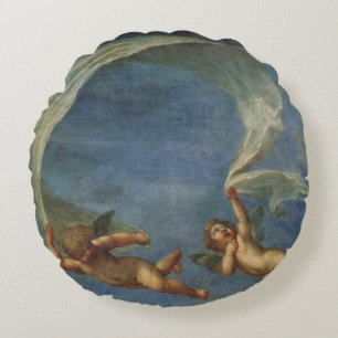 Coussins Ronds Anges Détail d'Adonis conduit par des Cupidons par