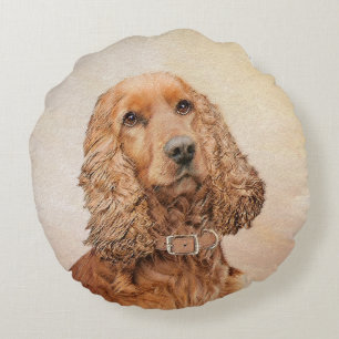 Coussins Ronds Anglais Cocker Peinture Espagnole - Art Chien orig