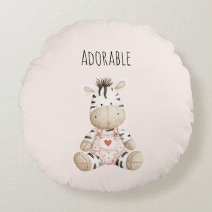 Coussins Ronds Animal zèbre adorable