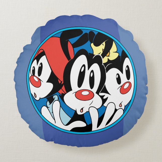 Coussins Ronds Animaniacs | Warner Siblings Circle Graphic (Devant)