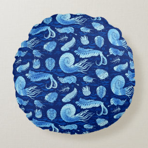 Coussins Ronds Animaux marins : Trilobites, Anomalocaris...