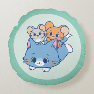 Coussins Ronds Anime Tom, Jerry et Tuffy