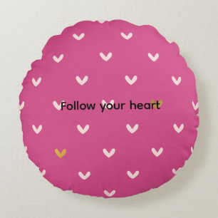 Coussins Ronds Anniversaire coeurs or rose chic