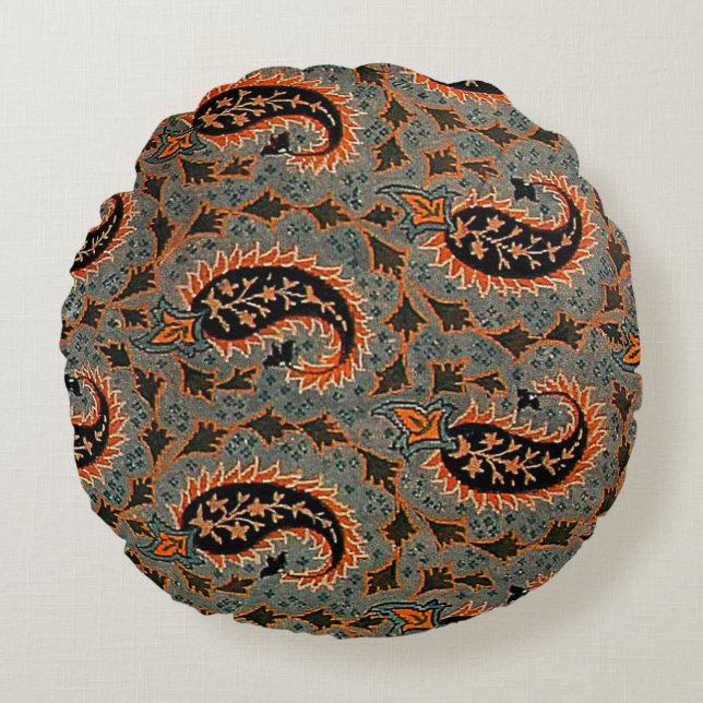 Coussins Ronds Antique, Persan oriental, Motif Turc Paisley (Devant)