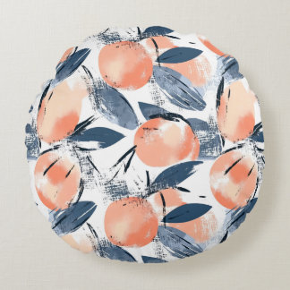 Coussins Ronds Aquarell Pêches Pattern Design Decossements
