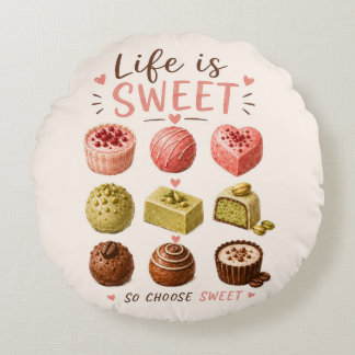 Coussins Ronds Aquarelle Chocolats – Café de Patisserie Française
