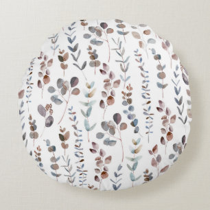 Coussins Ronds Aquarelle colorée d'Eucalyptus