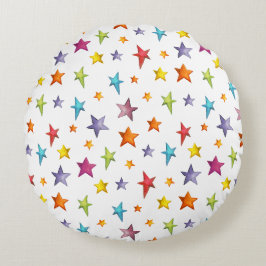 Coussins Ronds Aquarelle couleur étoiles lancer oreiller