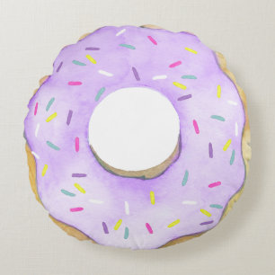 Coussins Ronds Aquarelle de pâte pourpre saupoudrée d'arrosage de