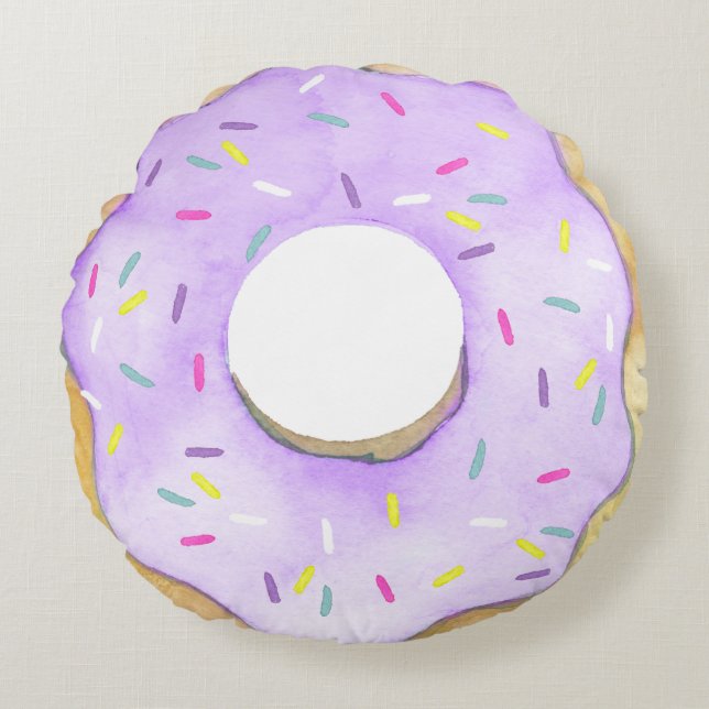 Coussins Ronds Aquarelle de pâte pourpre saupoudrée d'arrosage de (Devant)