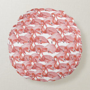 Coussins Ronds Aquarelle Flamant rose : petit Motif sans couture