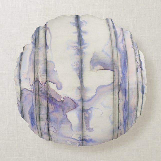 Coussins Ronds Aquarelle libre d'expression de violette (Devant)