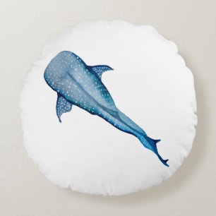 Coussins Ronds Aquarelle requin