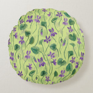 Coussins Ronds Aquarelles violettes sur miel