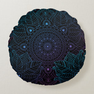 Coussins Ronds Arabesque Bliss : Magie Mandala orientale
