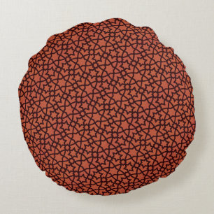 Coussins Ronds Arabesque dans la rouille et le noir