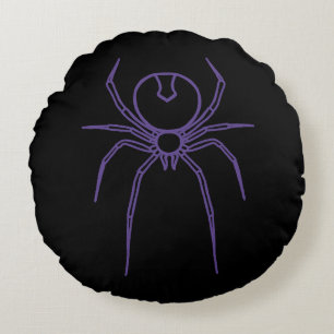Coussins Ronds Araignée en violet et noir
