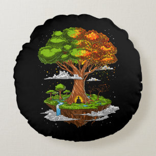 Coussins Ronds Arbre De Vie Méditation Zen