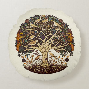 Coussins Ronds Arbre de vie, Songbirds