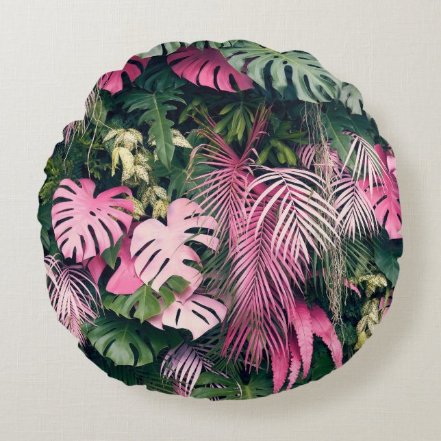 Coussins Ronds Arbres Arrière - plans tropicaux (Devant)