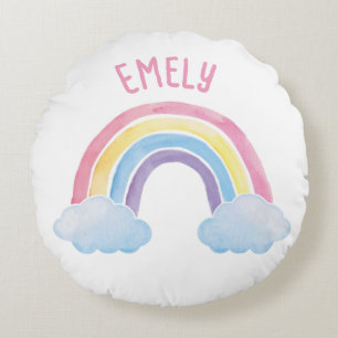 Coussins Ronds Arc-en-ciel   personnalisable