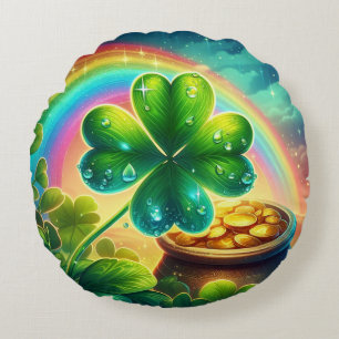 Coussins Ronds Arc-en-ciel Saint Patrick's Day trver