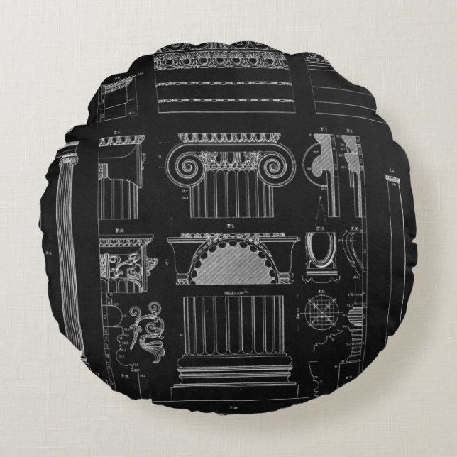 Coussins Ronds Architecture graphique IV (Devant)