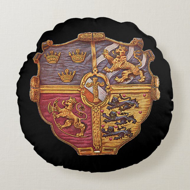 Coussins Ronds Armoiries de Suède (Devant)