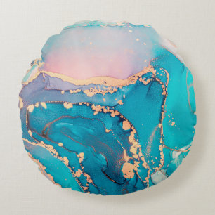 Coussins Ronds arrière - plan Abstrait de peinture d'art fluide d