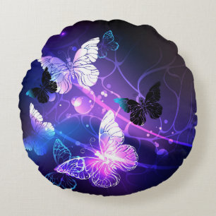 Coussins Ronds Arrière - plan avec papillons de nuit