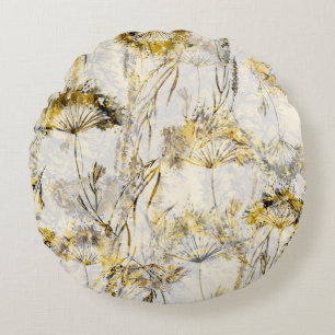 Coussins Ronds arrière - plan d'aquarelle Abstraite : dandelion,