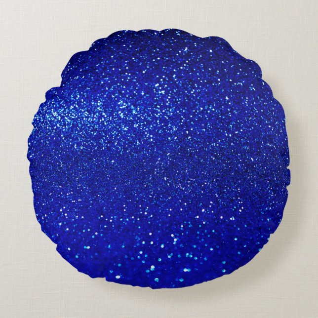 Coussins Ronds arrière - plan de parties scintillant bleu brillan (Devant)