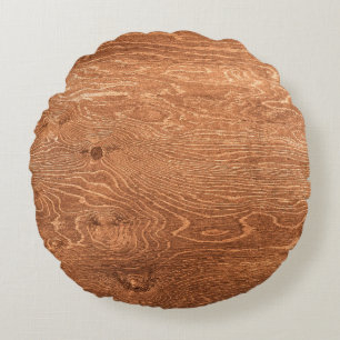 Coussins Ronds Arrière-plan en bois foncé, texture, table, bac