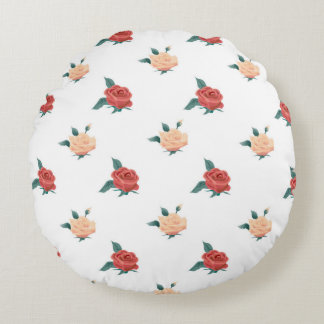 Coussins Ronds Arrière - plan floral avec des roses fleuris