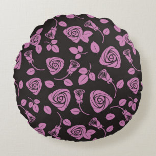 Coussins Ronds Arrière - plan rose floral