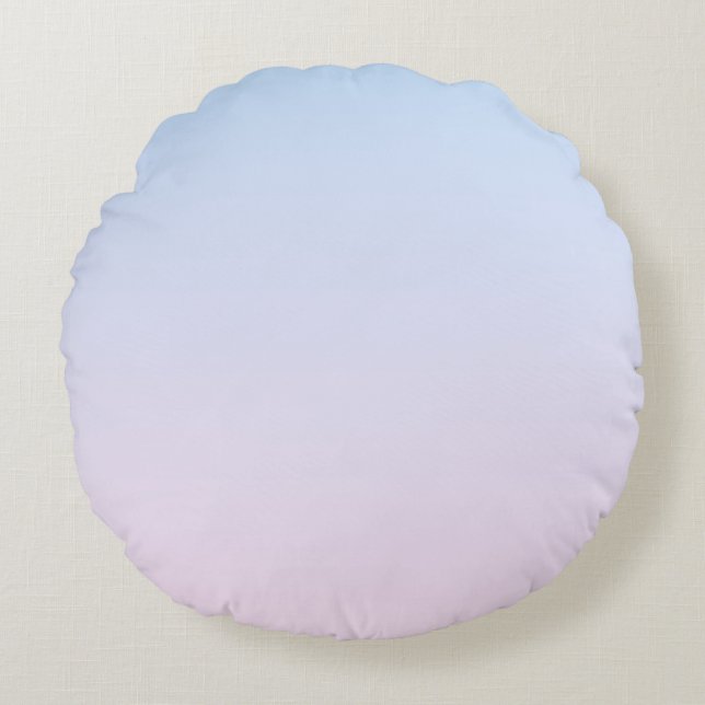 Coussins Ronds Arrière - plan rose pâle et bleu dégradé (Devant)