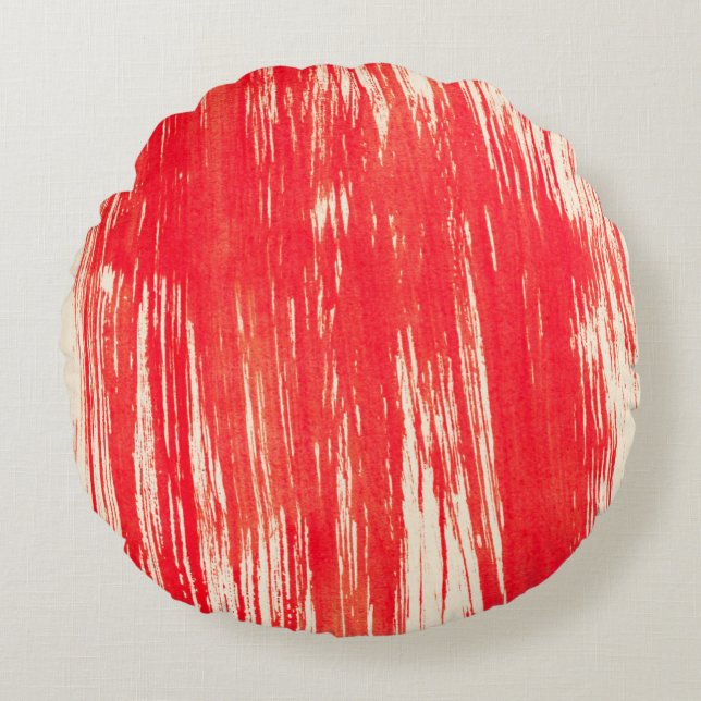 Coussins Ronds arrière - plan rouge Abstrait de l'aquarelle (Devant)