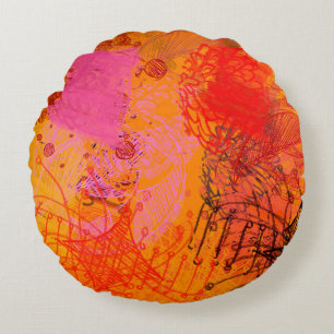 Coussins Ronds Art contemporain. Artisanat artisanal. Texture col