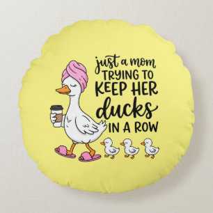 Coussins Ronds Art de mots de canards maman drôles