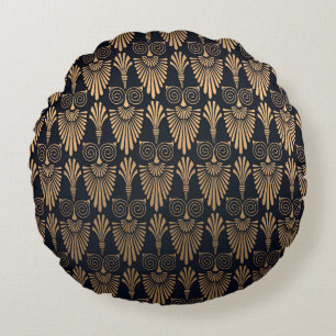 Coussins Ronds Art Déco Black Gold : Retro.