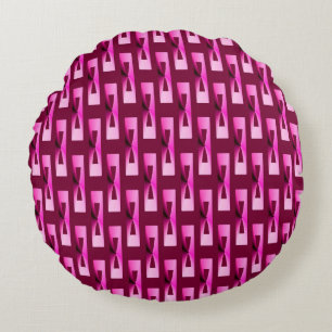 Coussins Ronds Art Déco Métallo Géométrique - Orchidée et violett