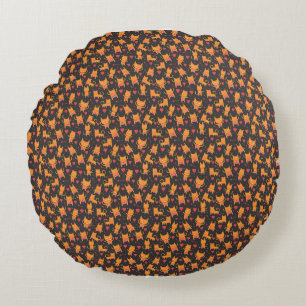 Coussins Ronds Art du chat   Cute Chat Motif Enfant