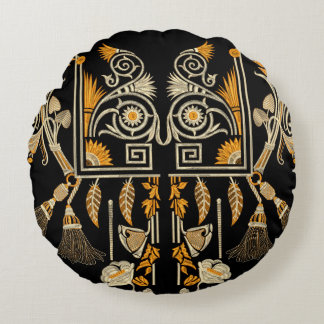 Coussins Ronds Art égyptien traditionnel frontière d'or créer mai