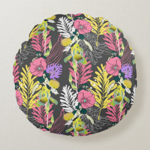 Coussins Ronds Art Fleur Tropical : Motif original.