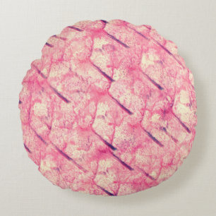 Coussins Ronds art L'aquarelle rose encre couleur rose