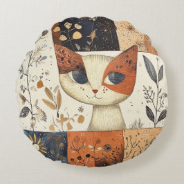 Coussins Ronds Art Mi-Siècle Moderne Cute Chat