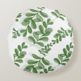Coussins Ronds Art Motif de la branche Feuille verte