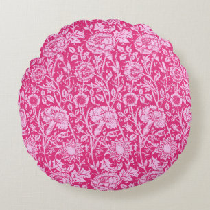 Coussins Ronds Art Nouveau Carnation Damask, Fuchsia rose