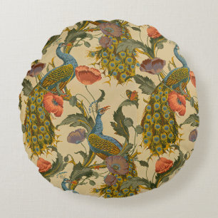 Coussins Ronds Art Nouveau vintage 1896 Le Motif Peacock